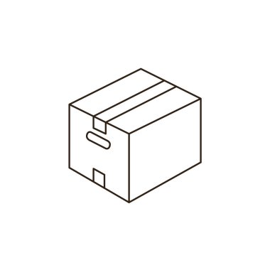 karton kutu sonrası karton paket bantlı teslimat ambalaj ambalajlı emoji sembolü simge ikon vektör illüstrasyonu izole edildi