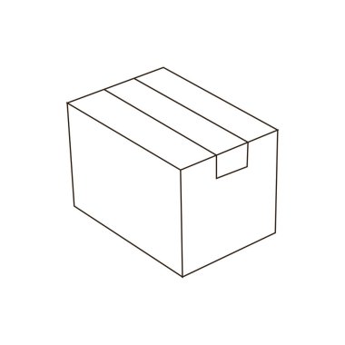 karton kutu sonrası karton paket bantlı teslimat ambalaj ambalajlı emoji sembolü simge ikon vektör illüstrasyonu izole edildi