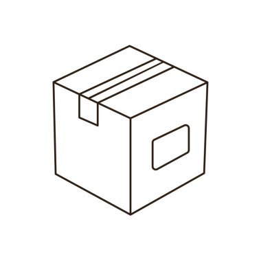 karton kutu sonrası karton paket bantlı teslimat ambalaj ambalajlı emoji sembolü simge ikon vektör illüstrasyonu izole edildi