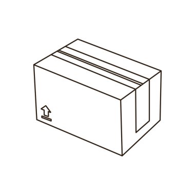 karton kutu sonrası karton paket bantlı teslimat ambalaj ambalajlı emoji sembolü simge ikon vektör illüstrasyonu izole edildi