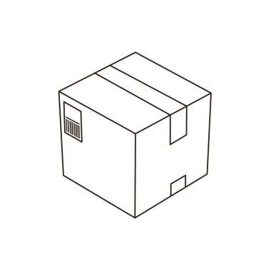 karton kutu sonrası karton paket bantlı teslimat ambalaj ambalajlı emoji sembolü simge ikon vektör illüstrasyonu izole edildi