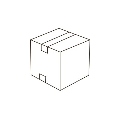 karton kutu sonrası karton paket bantlı teslimat ambalaj ambalajlı emoji sembolü simge ikon vektör illüstrasyonu izole edildi