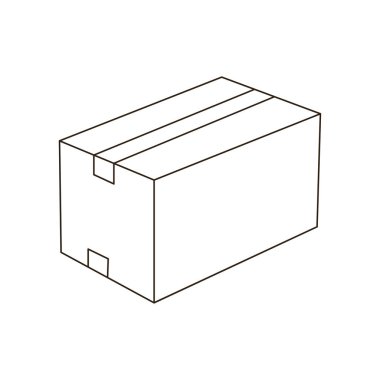 karton kutu sonrası karton paket bantlı teslimat ambalaj ambalajlı emoji sembolü simge ikon vektör illüstrasyonu izole edildi