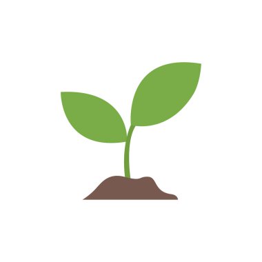 tohum bitkisi yaprakları yeşil filizlenmiş ağaç filizlenir yeni gelişen bahar emojisi sembolü simge çizimi izole edilmiş düz