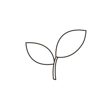 tohum bitkisi yaprakları yeşil filizlenmiş ağaç filizlenir yeni gelişen bahar emojisi sembolü simge çizimi izole edilmiş düz