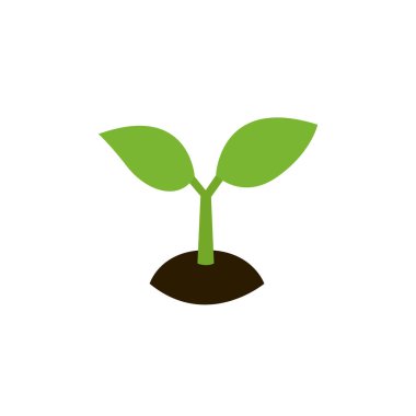 tohum bitkisi yaprakları yeşil filizlenmiş ağaç filizlenir yeni gelişen bahar emojisi sembolü simge çizimi izole edilmiş düz