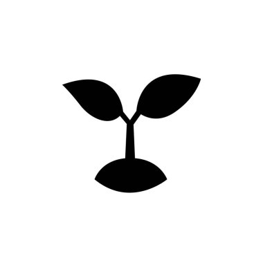 tohum bitkisi yaprakları yeşil filizlenmiş ağaç filizlenir yeni gelişen bahar emojisi sembolü simge çizimi izole edilmiş düz