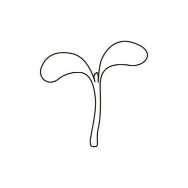 tohum bitkisi yaprakları yeşil filizlenmiş ağaç filizlenir yeni gelişen bahar emojisi sembolü simge çizimi izole edilmiş düz