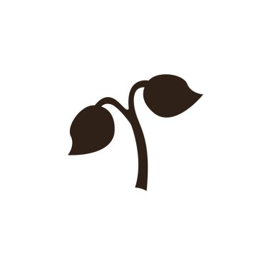 tohum bitkisi yaprakları yeşil filizlenmiş ağaç filizlenir yeni gelişen bahar emojisi sembolü simge çizimi izole edilmiş düz