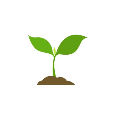 tohum bitkisi yaprakları yeşil filizlenmiş ağaç filizlenir yeni gelişen bahar emojisi sembolü simge çizimi izole edilmiş düz