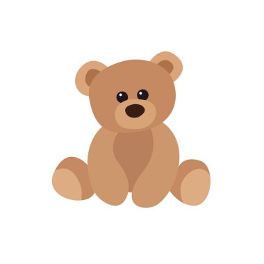 Oyuncak oyuncak hediye sevimli yumuşak pelüş emoji sembolü simge vektör çizimi izole edilmiş düz