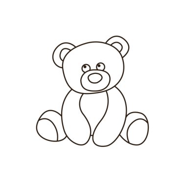 Oyuncak oyuncak hediye sevimli yumuşak pelüş emoji sembolü simge vektör çizimi izole edilmiş düz