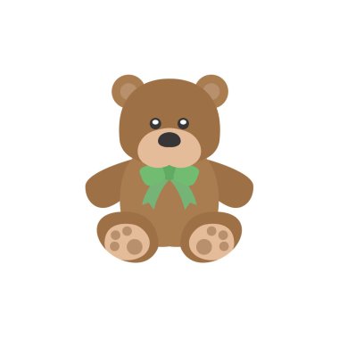 Oyuncak oyuncak hediye sevimli yumuşak pelüş emoji sembolü simge vektör çizimi izole edilmiş düz