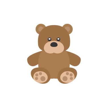 Oyuncak oyuncak hediye sevimli yumuşak pelüş emoji sembolü simge vektör çizimi izole edilmiş düz