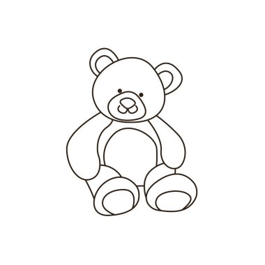 Oyuncak oyuncak hediye sevimli yumuşak pelüş emoji sembolü simge vektör çizimi izole edilmiş düz