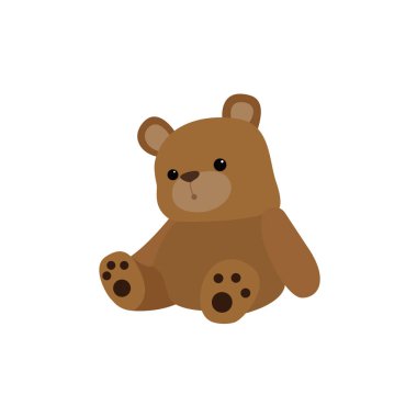 Oyuncak oyuncak hediye sevimli yumuşak pelüş emoji sembolü simge vektör çizimi izole edilmiş düz