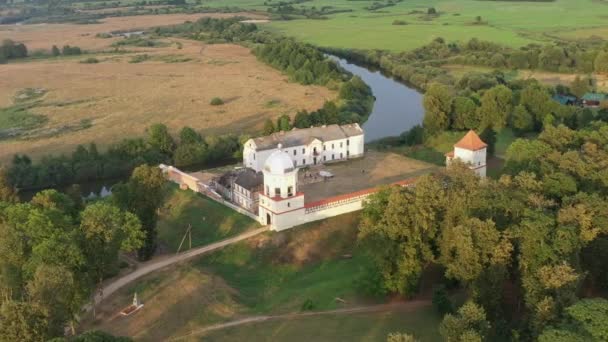 Aerial Drone View Castle Village Lyubcha Belarus Sights Belarus — Stock Video
