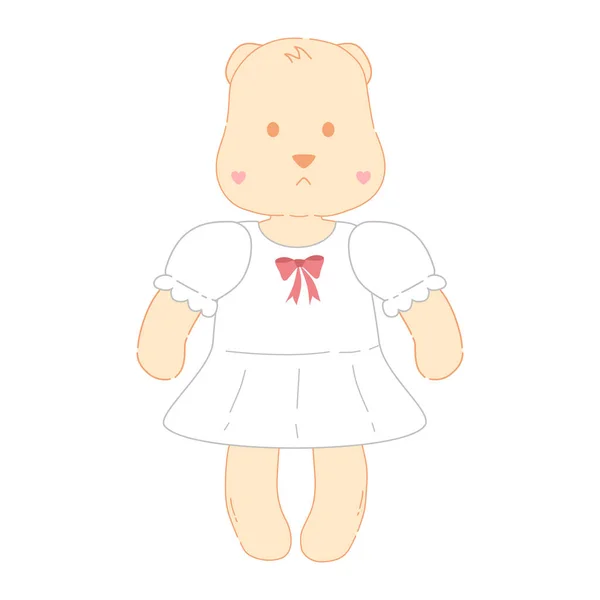 Pembe Fiyonklu Beyaz Elbiseli Şirin Çizgi Film Ayısı