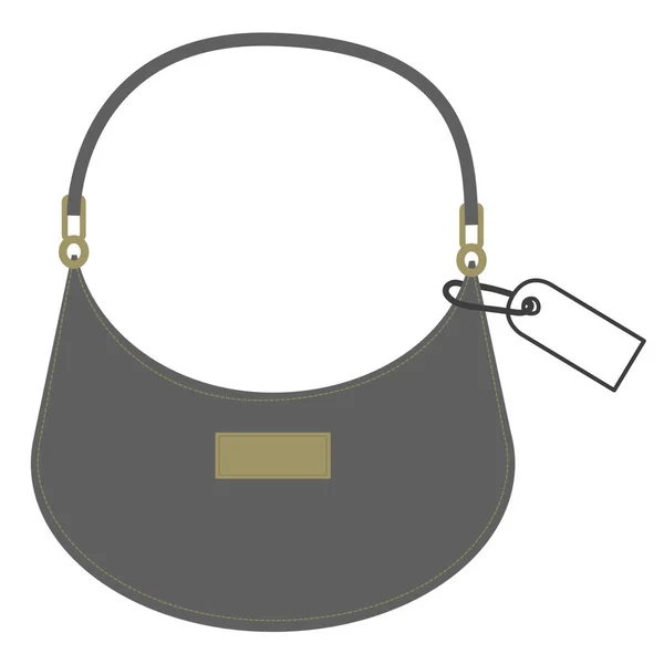 Moda Gri Berduş Çantası ya da Etiketli Hilal Çantası