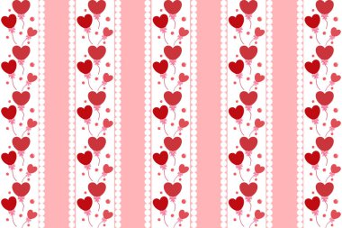 Tatlı Pembe Kalp Balonu ve Dantelli Dikey Desen, sevgililer günü geçmişi