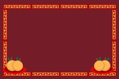 Çin Yeni Yıl Arkaplanı Mandarin Şans ve Şans Portakalları