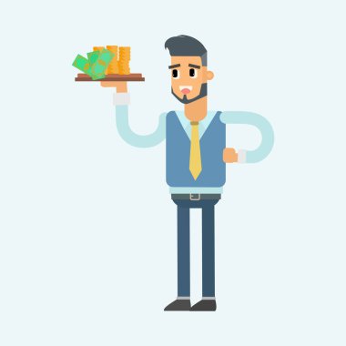 Büyük yazı tura tutan işadamı.