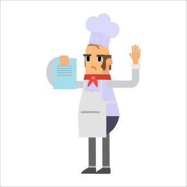 Şefin elinde boş tahta vektör çizimi var