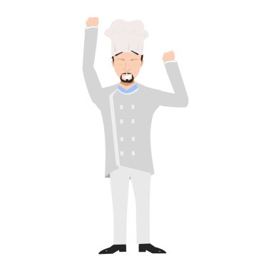 Şef adam çizgi film vektör çizimi grafik tasarımı