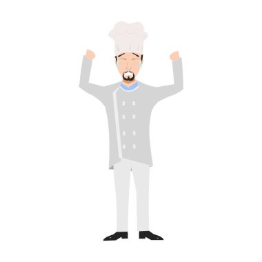 Üniformalı ve şapkalı şef.