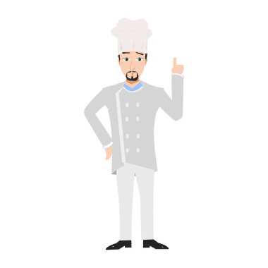 Farklı pozlarda şef çizgi film karakteri. vektör illüstrasyonu