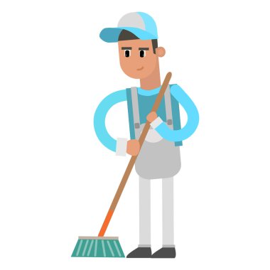 genç adam temizlik kat