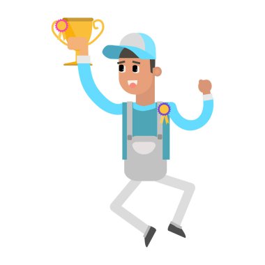 Kupa kupası karakteri olan genç adam