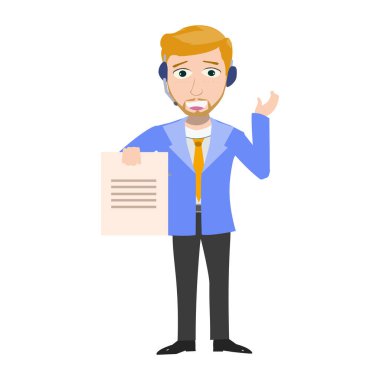 Panosu ve akıllı telefonu olan bir iş adamı.