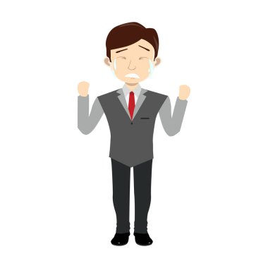 Takım elbiseli genç bir iş adamının vektör çizimi