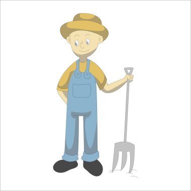 Aletlerle çalışan çiftçi