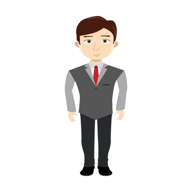 Zarif iş adamı ikonu, çizgi film tarzı.
