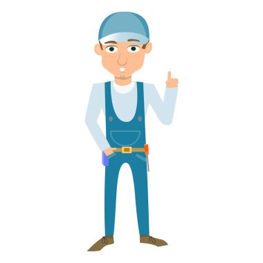 çizgi film işçisi tamam işareti gösteriyor