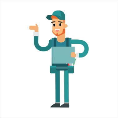 Elektrik kablosu vektör çizimi olan adam