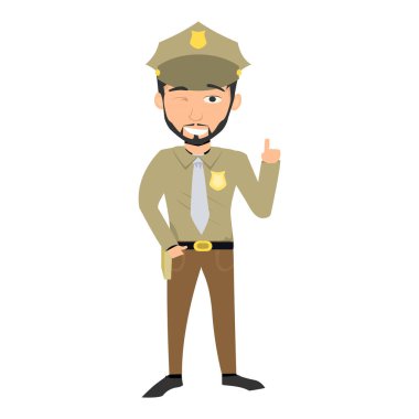 Düz dizaynlı bir polis memurunun vektör çizimi