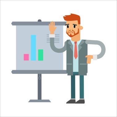 iş kavramının düz vektör illüstrasyonu