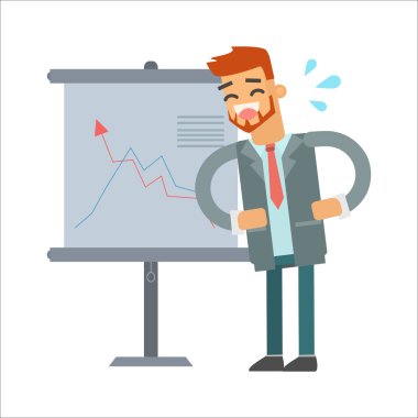 Grafik grafiği gösteren işadamı.