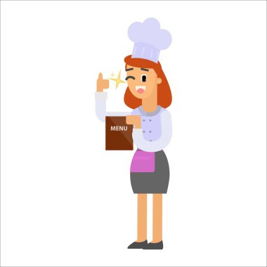 Şef aşçı kaşık ve bıçakla