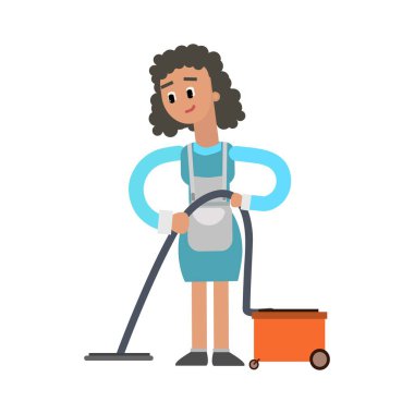 Daha temiz çizgi film vektör çizimi olan kadın.