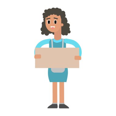 Karton kutulu teslimatçı kız.