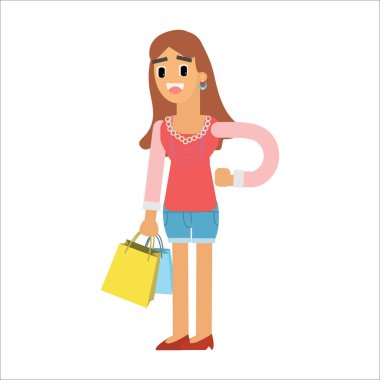 Alışveriş çantalı kadın.