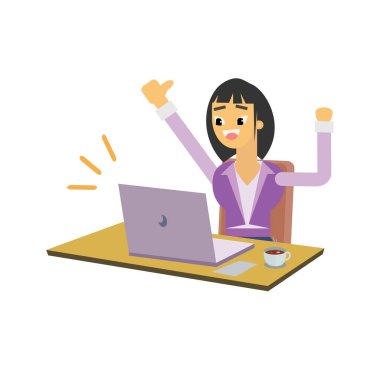 Dizüstü bilgisayarı olan iş kadını