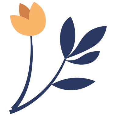 2D sarı çiçekler lacivert saplı ve yapraklı, çiçek süsleme için mükemmel, neşeli tasarımlar, davetiyeler, ve yaratıcı sanatlar projeleri.