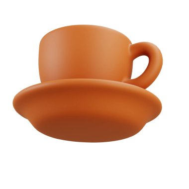 Kahverengi tonda 3 boyutlu terracotta bardağı geleneksel dekorasyon, sanat gösterimleri, el yapımı projeler ve seramik tasarım modellemeleri için uygundur..