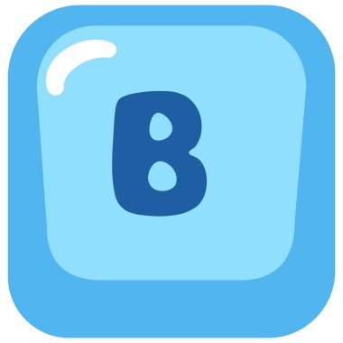 2B parlak mavi harf B anahtarı, ui klavye paketleri, yaratıcı dijital düzenler ve bilgisayar arayüzü tasarım projeleri için uygun.