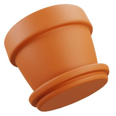 Yana yatırılmış 3 boyutlu kil saksı, dekorasyon, çömlek sunumu ve yaratıcı el işi tasarımı için mükemmel..